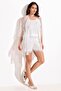 Saten and Lace Dressing Gown with Strap Shorts Set 3-Piece Set 31-72
