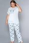 Plus Size Oversized Viscose Short Sleeve Summer Pajama Set B08-77 - 2