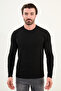 Slim Fit Long Sleeve Crew Neck Men's T-Shirt Black - 36679.21K - 2