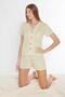 Boydan Buttoned Shorts Suit Heart Pattern Viscose 760-14