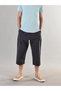 100% Cotton Linen Textured Elastic Waist Lace-Up Men's Casual Home Outdoor Sports Summer Below Knee Plus Size Capri Shorts Pants
