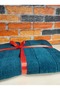 Svv Border Large Size Bath Towel (89X173) - Dark Teal (Dark Turquoise) - 3