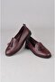 Seç 2504 Genuine Leather Women's Flat Shoes Burgundy - 7