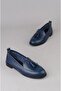 Seç 2504 genuine leather women's flat shoe navy blue - 5