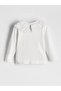 Collar Detailed Combed Cotton Girls' T-Shirt (W5) - 7