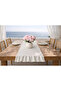 100% Cotton Raw Linen Vintage Frilled Ruffled Runner - 7