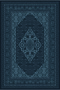 Classic Blue Carpet with Non-Slip Base - Luxury Medallion Persian Pattern 2292