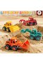 4-Pack Friction Powered Construction Truck Toys Excavator Bulldozer for Kids 3+ - 3