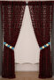 Vakko Claret Red Double Color Claret Red Rope Curtain Ready Made Buttons Sewn Rope Curtain 300*280 Cm - 2
