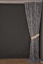 Vakko Model Gray Color Rope Curtain Ready Made Buttons Sewn on Rope Curtain 300*270 cm - 7