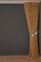 Vakko Model Gold Color Rope Curtain Ready Made Buttons Sewn on Rope Curtain 300*270 cm - 7