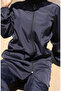 Kumsal Zippered Hijab Swimsuit with Bonnet Gift 9003-02 Navy Blue - 5