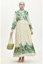 Floral Patterned Dress 4093-05 Green