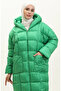 Quilted Zippered Puffer Coat 7001-10 Green - 3
