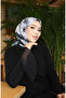 Floral patterned cotton cocoon scarf 70333-08 black smoke