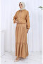 Double set with elastic sleeves and zipper 0129-03 milky coffee - 3