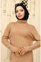 Ribbed knitted dress 24207-03 coffee with milk - 3