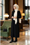 Ribbed Waist Hijab Dress 2185-01 Black - 2