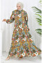 Viscose fabric gathered dress 2094-01 mink - 2