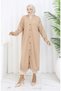 Two Thread Buttoned Long Cardigan 0181-02 Beige - 3