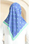 19094-06 Model Cobalt blue Green Soft Cotton Scarf - 3