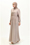 Waist pleated dress 0575-09 mink - 2