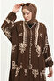 Balloon Sleeve Dress 4091-01 Brown - 4