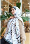 شال كابري منقوش 70347-07 كاكي غامق أخضر كاجلا - 2