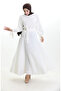 Belted linen dress 81903-01 ecru - 2