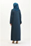 Plus Size Button Detail Dress 0533-06 Petrol - 5