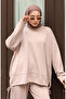 Lace Detailed Hijab Trouser Suit 2175-02 Beige - 4