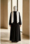 Ribbed Waist Hijab Dress 2185-01 Black - 6