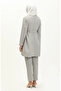 Pearl Detailed Tunic Pants Double Set 70005-01 Gray - 5
