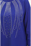 Stone Printed Evening Dress Tunic Trousers Double Set 0410-03 Cobalt Blue - 5