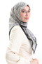 كاراكا وشاح قطني منقوش 81098-05 أسود رمادي - 2
