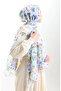 Karaca cotton shawl 82006-07 baby blue purple - 4