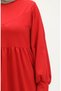Flat dress with gathered waist 0281-06 burgundy - 4