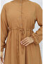 Beli Lace-Up Half Button Dress 0182-04 Tan - 5
