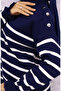 Striped Knitwear Set with Buttons on the Shoulder 24019-01 Navy Blue - 4
