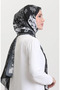 شال ناعم منقوش 70267-01 أسود - 2