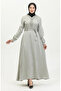 Glittery Linen Belted Dress 81863-06 Mint Green - 2
