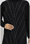 Sandy Fabric Stone Evening Dress 2061-02 Black - 4