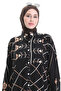 Judge Collar Patterned Dress 2075-03 Black Milk Coffee - 4