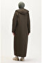 Large Size Hooded Quilted Coat 6134-01 Khaki - 6