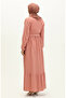Viscose Belted Gathered Dress 2202-02 Powder - 5