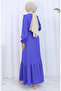 Ruffle Collar Belted Dress 2123-04 Eggplant Color - 6