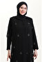 Plus Size Stone Printed a Pleat Dress 6205-02 Black - 3