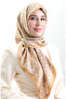 Karaca geometric patterned rayon scarf 82020-09 gold cream