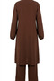 Aerobin Fabric Tunic Trousers Double Set 4142-10 Brown - 6