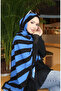 شال مزخرف 70338-03 أسود أزرق